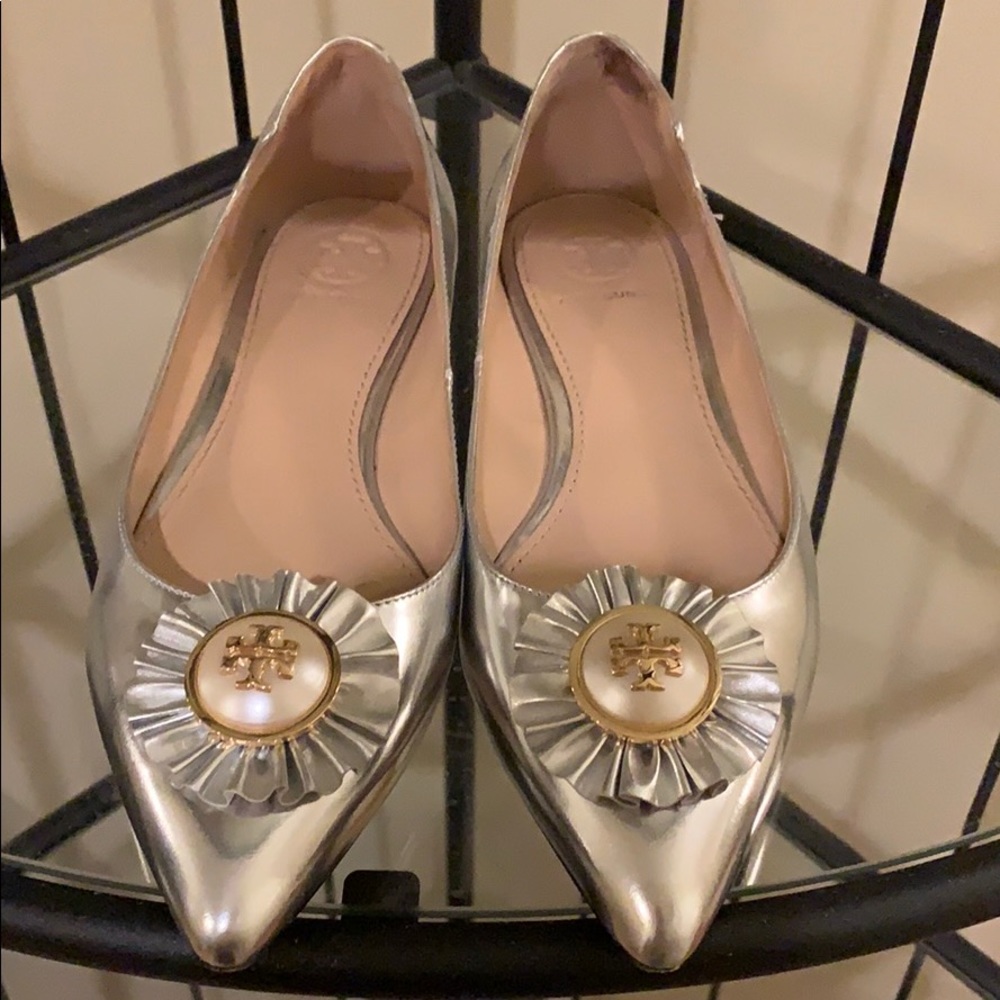 Tory Burch Silver Flats